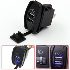 Alimentatore Auto 12/24V 3.1A Doppio LED USB Caricabatteria Presa Porta Impermeabile