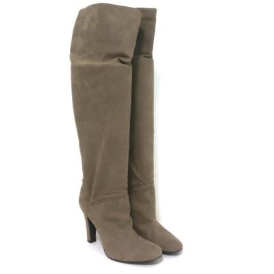 Stella McCartney Over the Knee Boots Taupe Glitter Faux Suede Size