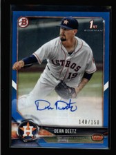DEAN DEETZ 2018 BOWMAN ROOKIE BLUE AUTOGRAPH AUTO #140/150 AX9456