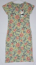 Vintage Sportif USA Women's XL Cap Sleeve Long Floral Print Sheath Dress (ZD)