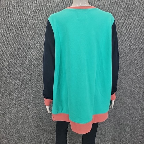 Lands End Serious Sweats Sweatshirt 1X Plus Sz Seafoam Teal Trendy Pullover Top - Picture 6 of 10