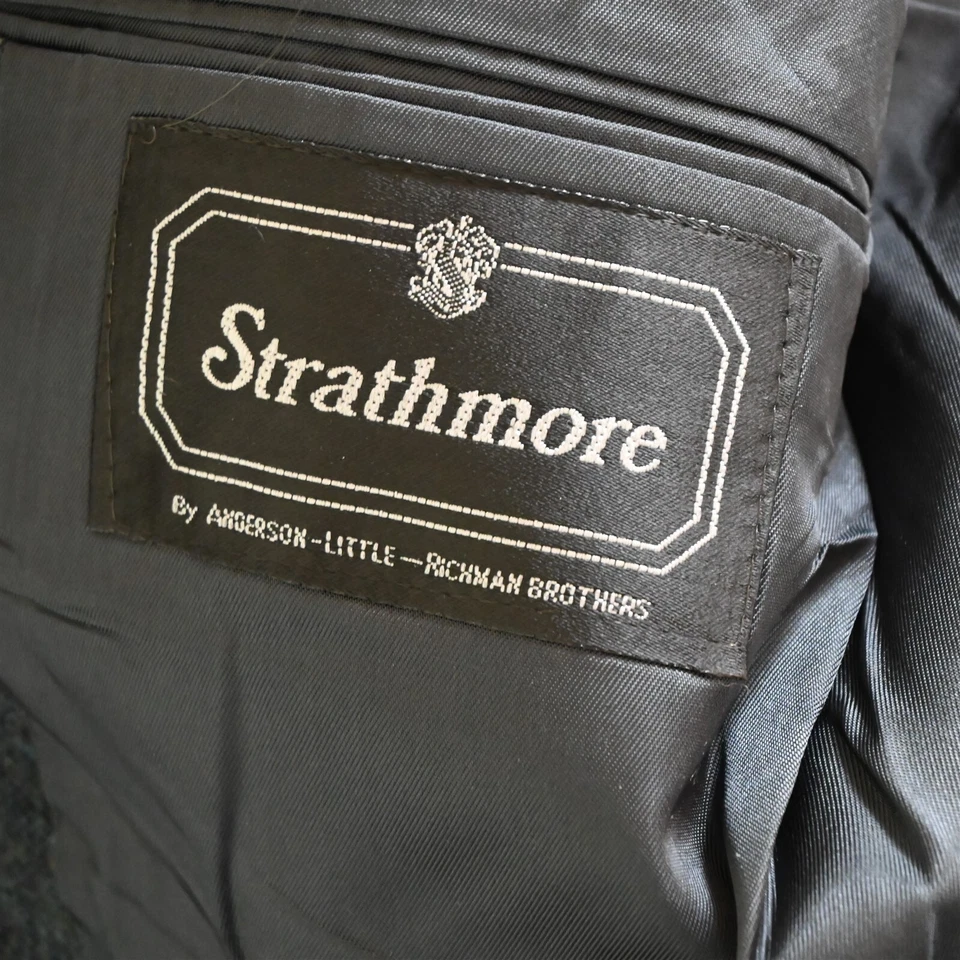 De Colección Hecho en EE. UU. 38R Azul Oscuro Verde Tweed Hombres Blazer Traje Chaqueta Abrigo Deportivo Foto 4 de 4