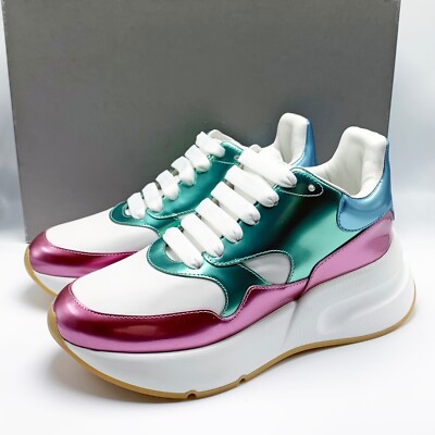 $790 Alexander McQueen Oversized Runner Chunky Sole Metallic