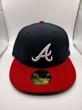 New Era 59Fifty Atlanta Braves Classic Navy  Red Fitted Hat Size 7