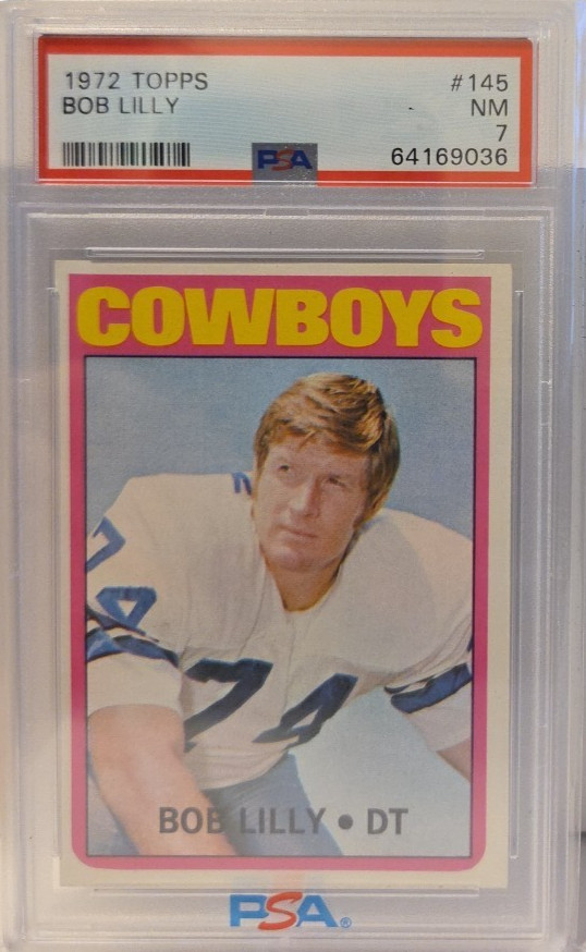 1972 Topps Football #145 Bob Lilly PSA 7 HOF Mr. Cowboy Sharp Card