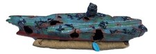 Aircraft Carrier Aquarium Ornament Over 37cm Long Military Fish Tank Decor