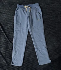 FIGS Yola Yoga Scrub Pants Women's Size XS Petite Ceil Blue Technical
