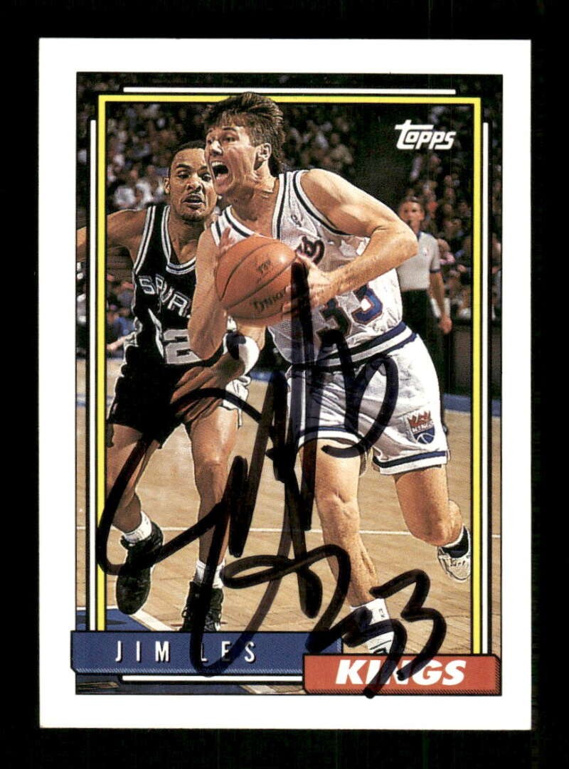 1992-93 Topps  #167 Jim Les signed autograph Crisp black sharpie bxcp73