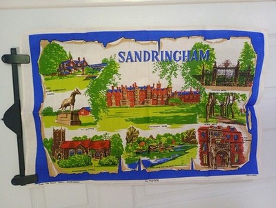 Irish Linen Vintage Geschirrtuch Sandringham 60er 70er neu unbenutzt lebendige Farben knackig