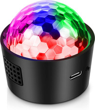 Mini Disco Ball Light,Rechargeable Party Lights,Sound Activated Strobe DJ Light,