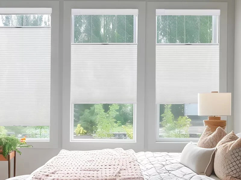 No Screw Installation Clearance Sale Blackout White Cellular Blinds Honeycomb - Image 3 of 4