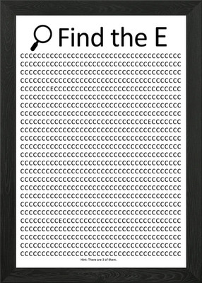 Find the E in C Gerahmtes Wandbild Poster Leinwanddruck Bild