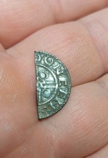 Anglo Saxon Silver Half Cut Penny Cnut Pointed Helmet