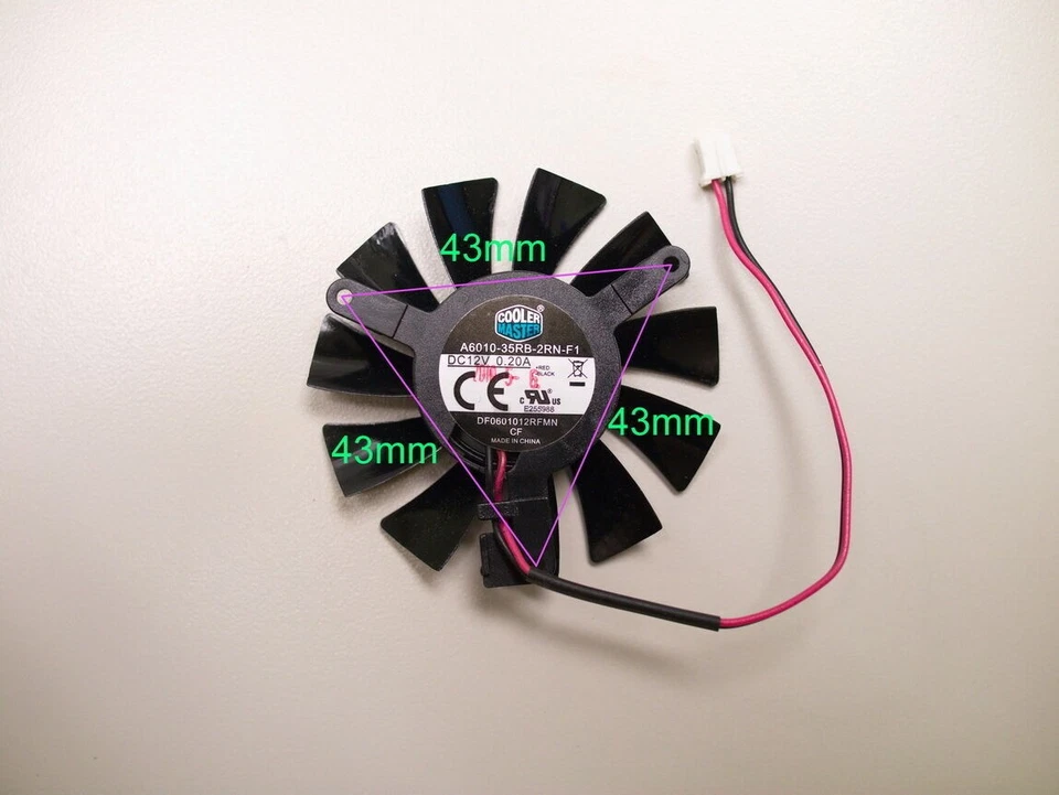 Cooler Fan For XFX HD5570 5670 6570 6670 GT240 DF0601012RFMN 55mm Graphics Card - Image 3 of 3