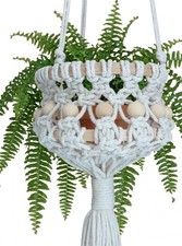 Handmade Handmade Cotton Macrame Wall/Ceiling Hanging Vase Basket
