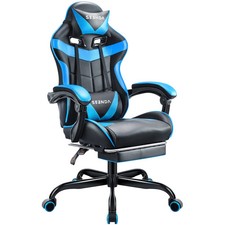 Seenda Gaming Chair with Footrest and Lumbar Support with Swivel Seat and