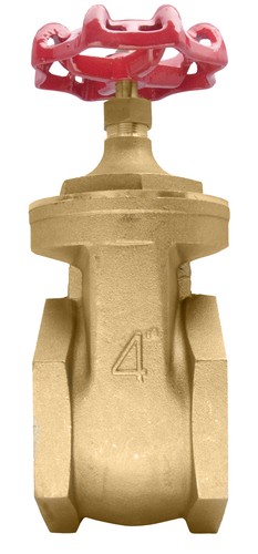 4" Brass Gate Valve - 200WOG, FxF NPT