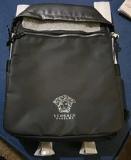 Versace Parfums Medusa Black Nylon Sport Backpack Small 12x11x5 NWOT