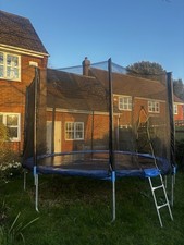 Galactica 10ft Round Trampoline Set with Outdoor Safety Net Enclosure and Ladder