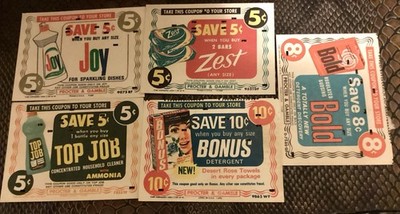 Vtg Lot Proctor & Gamble Key Punch Home & Personal Product Coupons