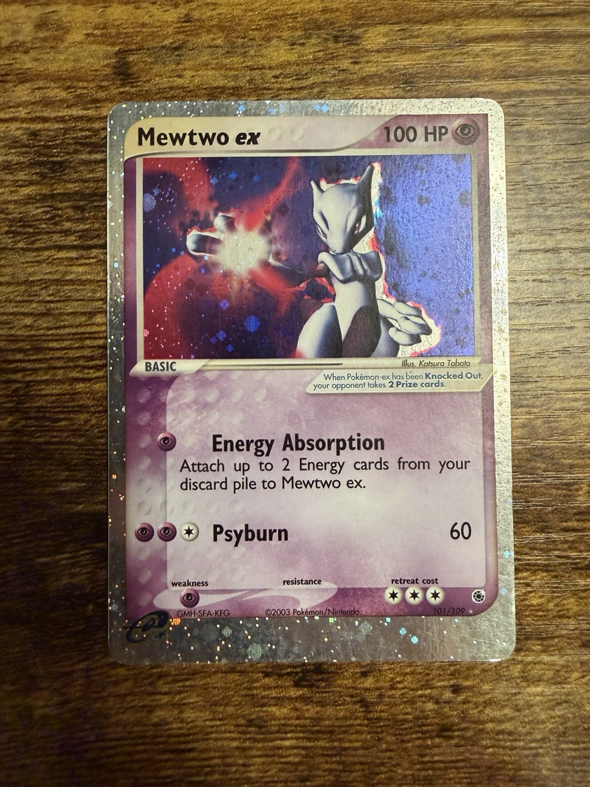 Vintage Pokemon Card Mewtwo EX Ruby & Sapphire Holo Ultra Rare 101/109 - MP