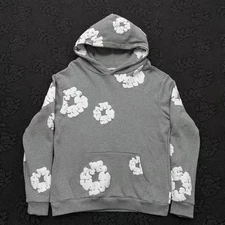 Denim Tear Kapok Full Print Foam Sweatshirt Hoodie In Grey for Men and Women