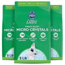 Fresh Scented Micro Crystals Premium Cat Litter - 99.9 Dust Free, Soft on Pa...