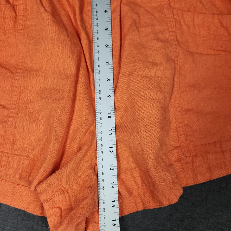 Pantalones Cortos A New Day Para Mujer Talla XXL Mezcla de Lino Naranja Resort Vacaciones Playa Foto 4 de 4