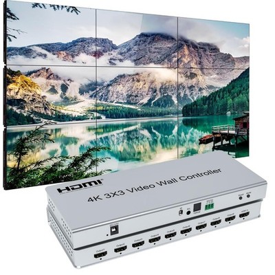 3x3 Video Wall Controller 4K@30Hz,Kantenmaskierung,1x2, 1x3, 1x4, 2x1, 2x2 etc