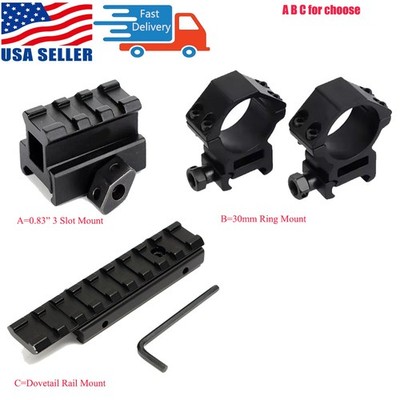 Dovetail Rail Scope Extend Mount/0.83'' 3 Slot Mount/30mm Ring Low Profile Mount