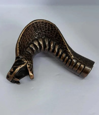 Cobra Antique Aluminum Handle  36" Wooden Shaft  Vintage Handmade Cane for Men