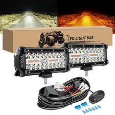 7 Inch Led Light Bar White Amber Offroad Fogdriving Lights With Strobememory