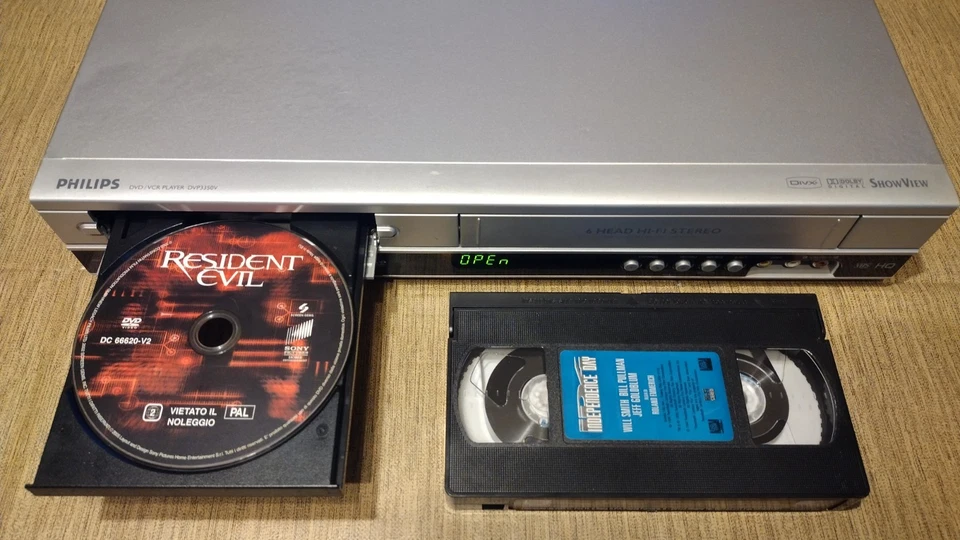 PHILIPS DVP-3350 COMBO VHS DVD 6 TESTINE STEREO CON TELECOMANDO  ORIGINALE  - Immagine 3 di 4