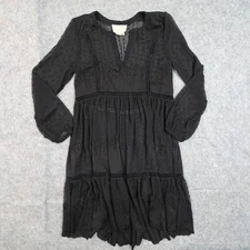 Anthropologie Dress Womens 4 Mini Sheer Chiffon Textured Tiered Balloon Sleeve