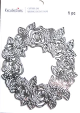 Rose Wreath Flowers Thin Metal Flower Cutting Die by Recollections 767472 NEW!