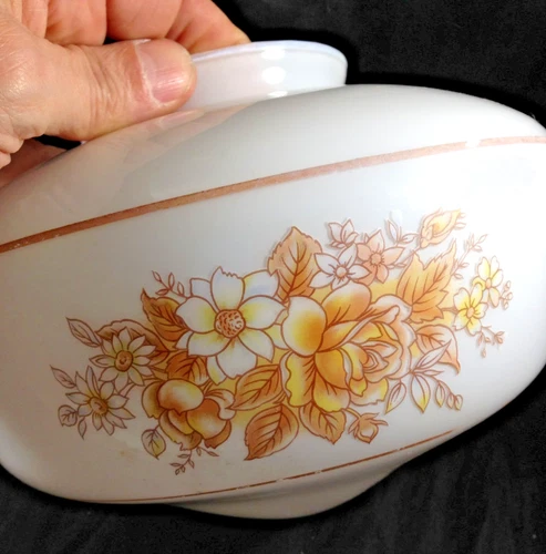 Vintage Milk Glass Floral Ceiling Lamp Shade