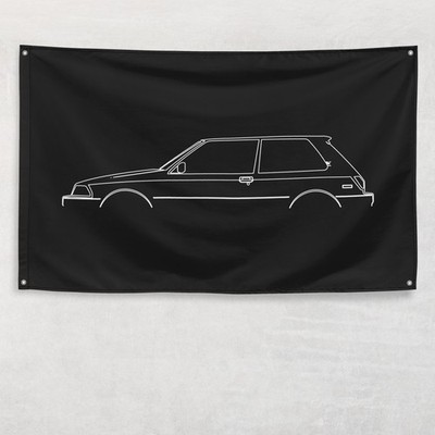 Corolla FX16 GT-S AE82 1983-1986 Flag 3x5 ft Banner Car Silhouette Garage Gift
