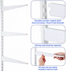 White Twin Slot Shelving Brackets Uprights Kit Heavy Duty Wall Mounted Shelf
