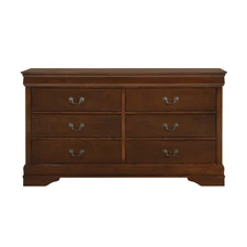 Traditional Louis Philippe Brown Cherry Dresser - Classic Style