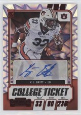 2021 Contenders Draft Picks College Game Ticket Red Explosion KJ Britt Auto 03rx