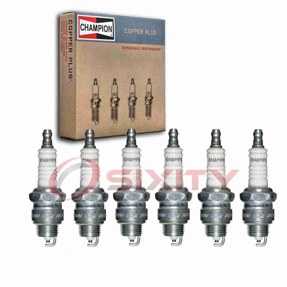 6 pc Champion Copper Plus Spark Plugs for 1966-1971 Jeep CJ5 3.7L V6 yi