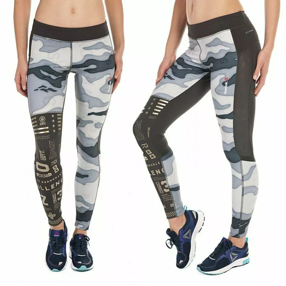 Reebok Crossfit Leggings New Womens One Series Gym Compression Camo Print  Tight