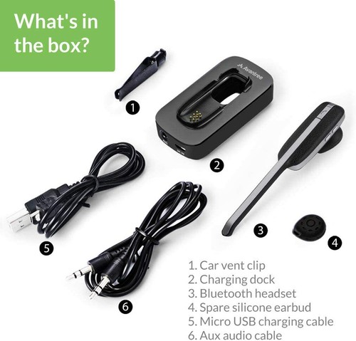 Avantree Ego Mono Bluetooth Headset Hands Free Earpiece with Car Kit Receiver - Picture 8 of 8