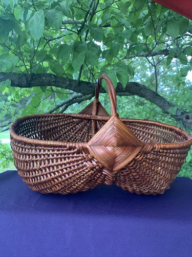 Vintage Extra Large Antique Primitive Egg Gathering Buttocks Basket ❤️sj10m5 - Picture 6 of 10