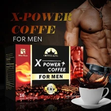 X Power Coffee for Men Herbal Supplement Coffee Energy Maca More Control 16 Bags