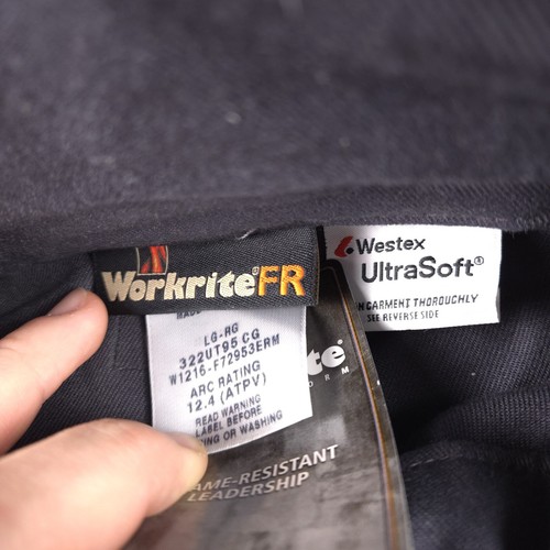 NWT Workrite FR Flame Resistant Grey Westex Men’s Jacket Coat Work Size Large - Picture 9 of 11