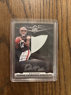2023 Black Dorian Thompson-Robinson Patch Auto RC RPA /199 Cleveland Browns