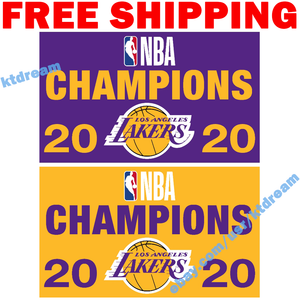 Los Angeles Lakers Champions Championship Nba Finals 2020 Flag Banner 3x5ft Hot Ebay