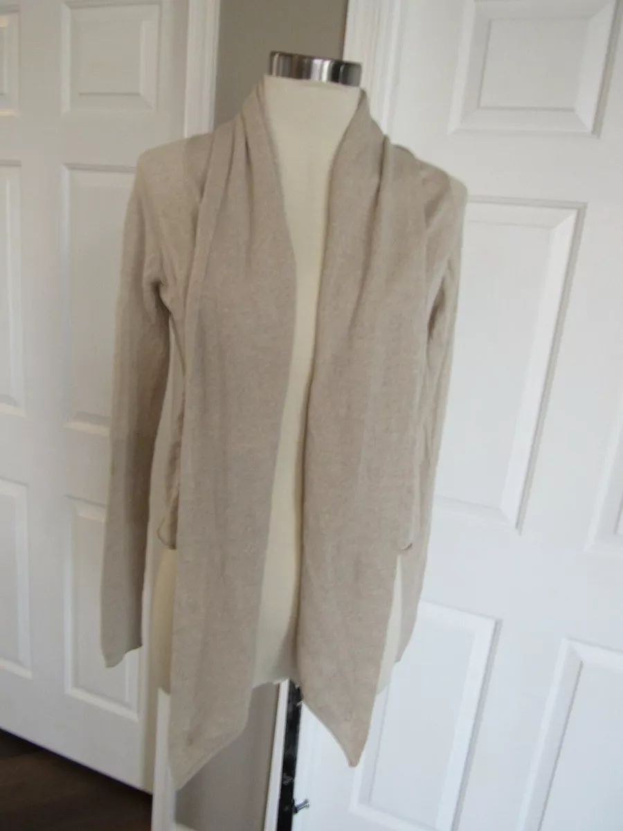 AllSaints Women's Wasson Pirate Cream Wool Wrap Draped Cardigan Cross Snap  US 4