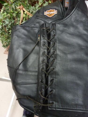 Harley Davidson Leather Motorcycle Vest, Patches, UNIK ULTRA, XL - Picture 8 of 8
